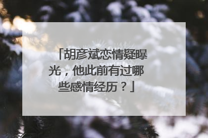 胡彦斌恋情疑曝光，他此前有过哪些感情经历？