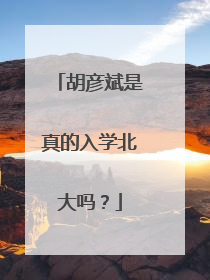 胡彦斌是真的入学北大吗？
