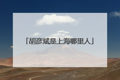 胡彦斌是上海哪里人