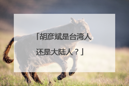 胡彦斌是台湾人还是大陆人？