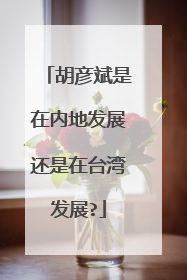 胡彦斌是在内地发展还是在台湾发展?