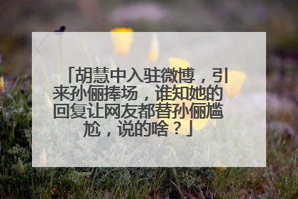 胡慧中入驻微博,引来孙俪捧场,谁知她的回复让网友都替孙俪尴尬,说的啥?