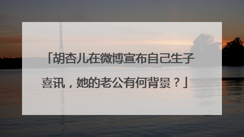 胡杏儿在微博宣布自己生子喜讯，她的老公有何背景？