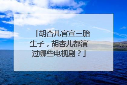 胡杏儿官宣三胎生子，胡杏儿都演过哪些电视剧？