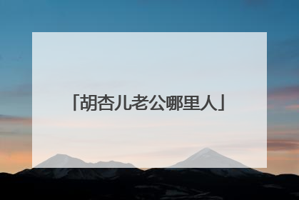 胡杏儿老公哪里人