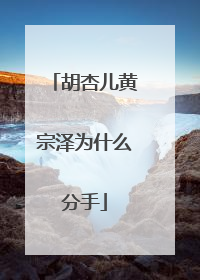 胡杏儿黄宗泽为什么分手