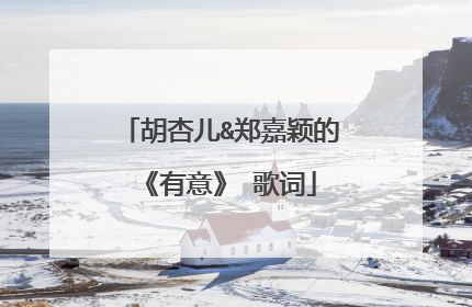 胡杏儿&郑嘉颖的《有意》 歌词