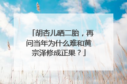 胡杏儿晒二胎,再问当年为什么难和黄宗泽修成正果?