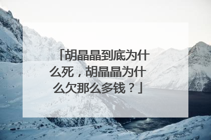 胡晶晶到底为什么死,胡晶晶为什么欠那么多钱?