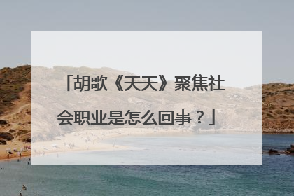 胡歌《天天》聚焦社会职业是怎么回事?