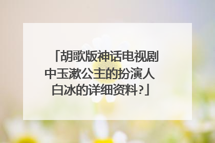 胡歌版神话电视剧中玉漱公主的扮演人白冰的详细资料?