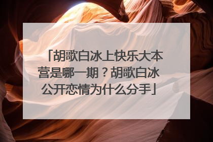 胡歌白冰上快乐大本营是哪一期？胡歌白冰公开恋情为什么分手