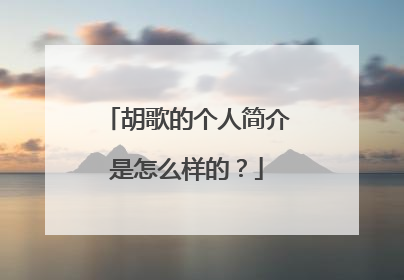 胡歌的个人简介是怎么样的?