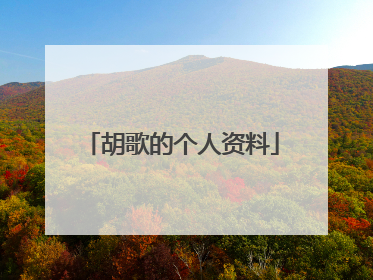 胡歌的个人资料