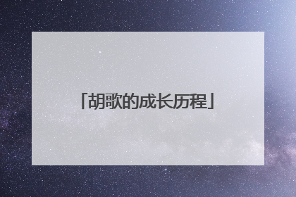 胡歌的成长历程