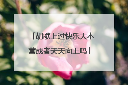 胡歌上过快乐大本营或者天天向上吗