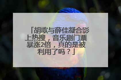 胡歌与薛佳凝合影上热搜，音乐剧门票暴涨2倍，真的是被利用了吗？