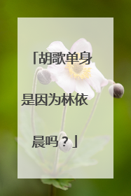 胡歌单身是因为林依晨吗?