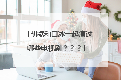 胡歌和白冰一起演过哪些电视剧???