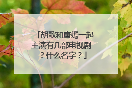 胡歌和唐嫣一起主演有几部电视剧？什么名字？