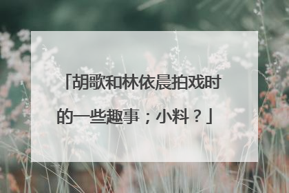 胡歌和林依晨拍戏时的一些趣事；小料？