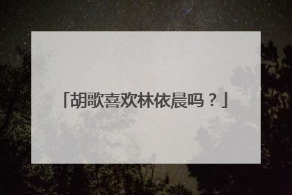 胡歌喜欢林依晨吗?