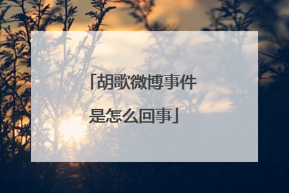胡歌微博事件是怎么回事