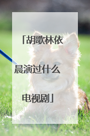 胡歌林依晨演过什么电视剧