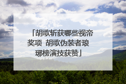 胡歌斩获哪些视帝奖项 胡歌伪装者琅琊榜演技获赞