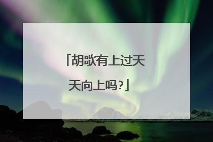 胡歌有上过天天向上吗?