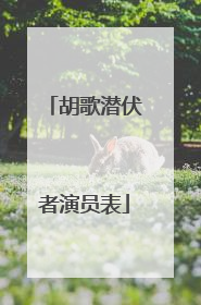 胡歌潜伏者演员表