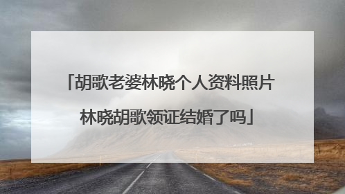 胡歌老婆林晓个人资料照片 林晓胡歌领证结婚了吗