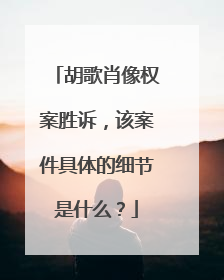 胡歌肖像权案胜诉,该案件具体的细节是什么?