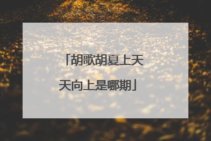 胡歌胡夏上天天向上是哪期