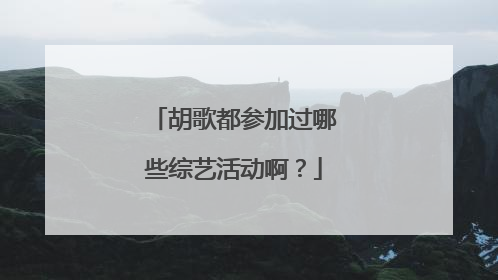 胡歌都参加过哪些综艺活动啊?
