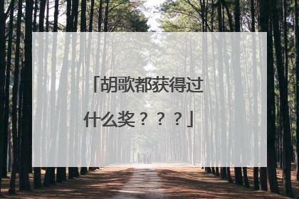 胡歌都获得过什么奖？？？