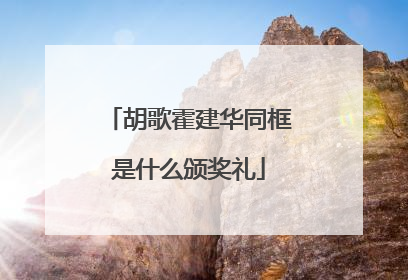 胡歌霍建华同框是什么颁奖礼