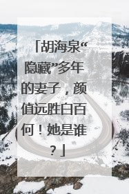 胡海泉“隐藏”多年的妻子，颜值远胜白百何！她是谁？