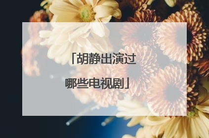 胡静出演过哪些电视剧