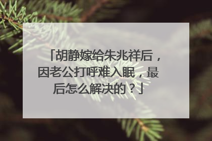 胡静嫁给朱兆祥后,因老公打呼难入眠,最后怎么解决的?