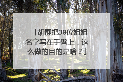 胡静把30位姐姐名字写在手臂上,这么做的目的是啥?