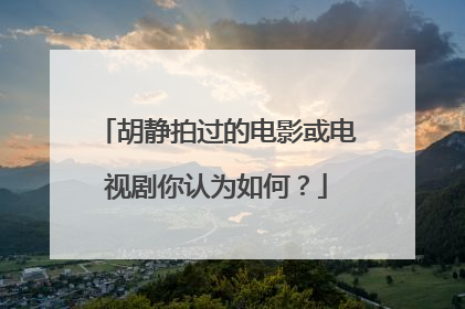 胡静拍过的电影或电视剧你认为如何？
