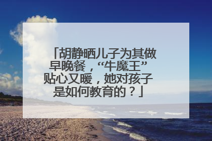 胡静晒儿子为其做早晚餐,“牛魔王”贴心又暖,她对孩子是如何教育的?
