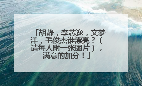 胡静，李芯逸，文梦洋，毛俊杰谁漂亮？（请每人附一张图片），满意的加分！