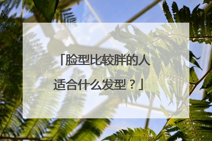 脸型比较胖的人适合什么发型？