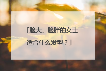 脸大、脸胖的女士适合什么发型？