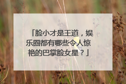 脸小才是王道，娱乐圈都有哪些令人惊艳的巴掌脸女星？