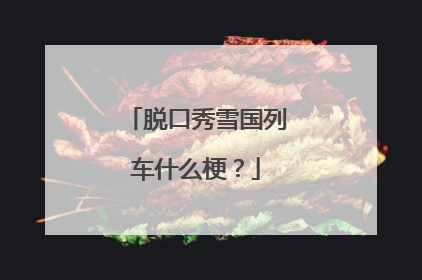 脱口秀雪国列车什么梗？