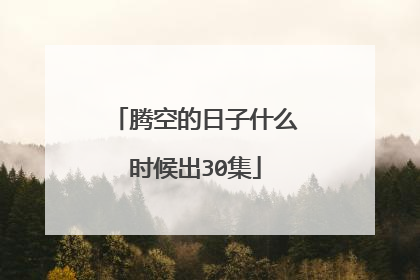 腾空的日子什么时候出30集