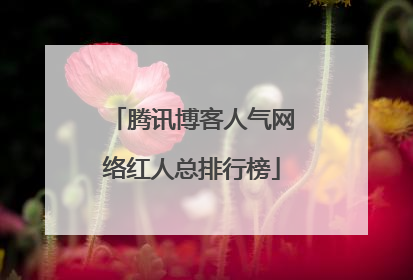 腾讯博客人气网络红人总排行榜